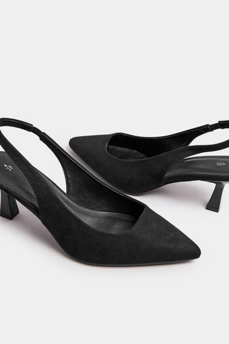 Yours Curve Women's Slingback Kitten Heel In Wide & Extra Wide Fit - Picture 6 of 8