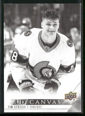2022-23 Upper Deck UD Canvas Black and White Tim Stützle #C179