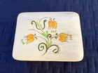 Stangl Pottery Yellow Tulip Square Trinket Jewelry Box Pottery Cigarette Box MCM