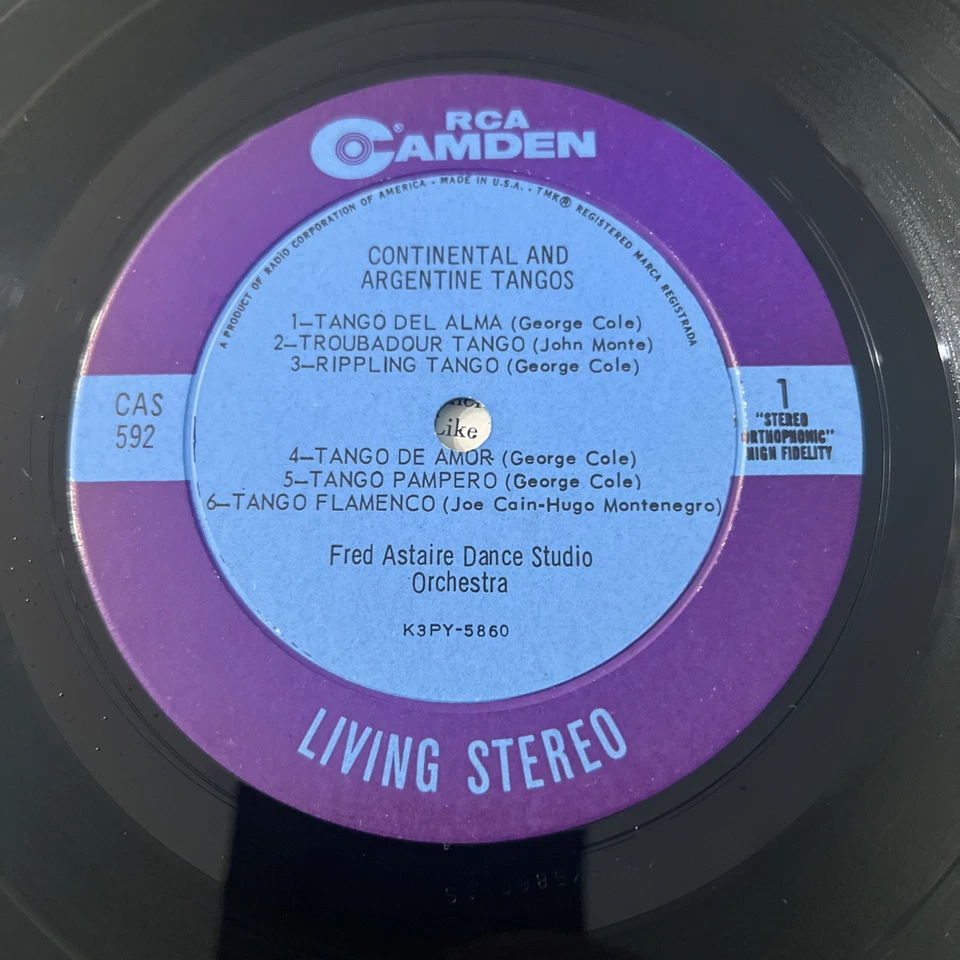 CONTINENTAL And ARGENTINE TANGOS Fred Astaire 1960 GAS-592 Living Stereo Vinyl Foto 4 de 4
