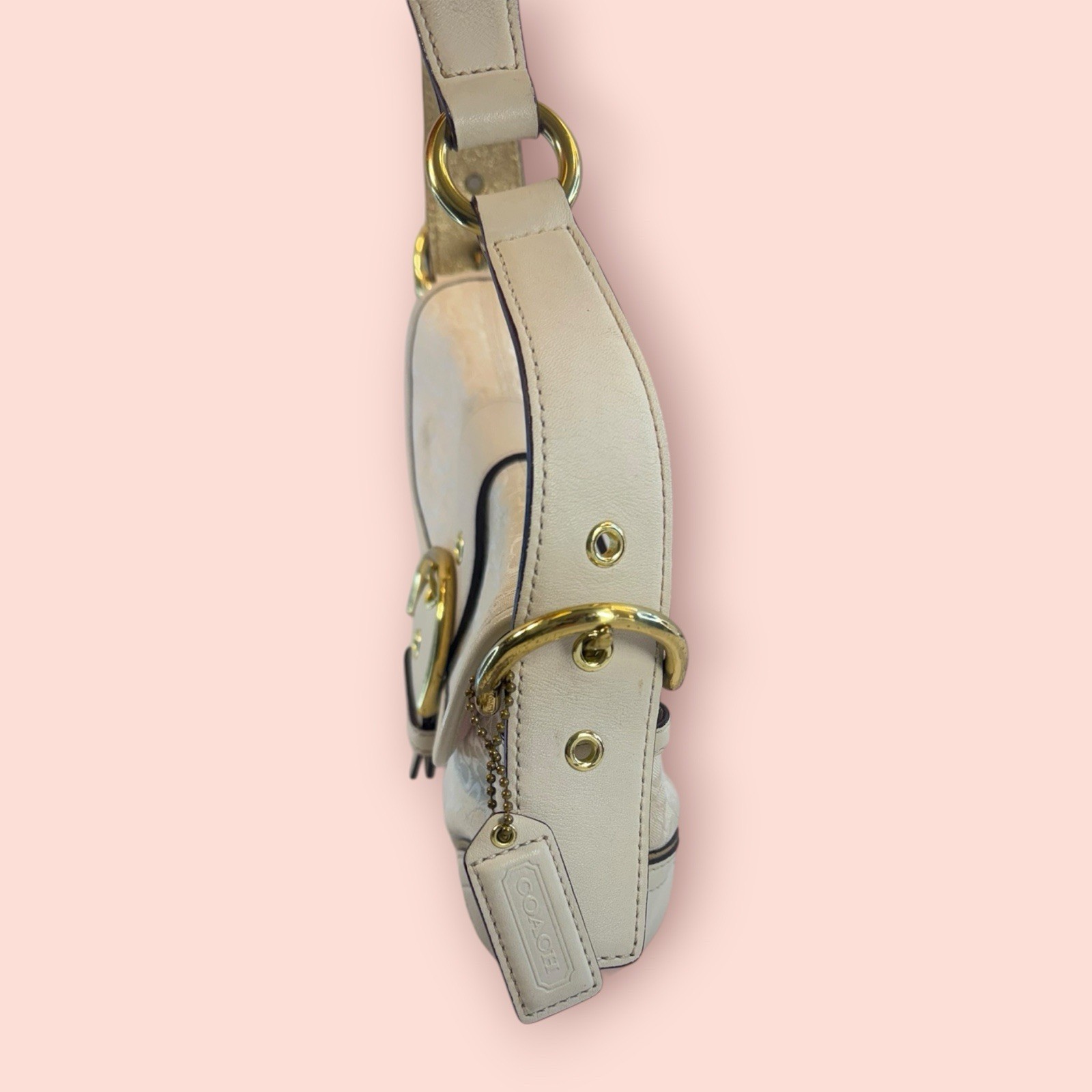 COACH Y2K Vintage Soho Small Flap Shoulder Bag Canvas & Leather 1457 RARE image 4