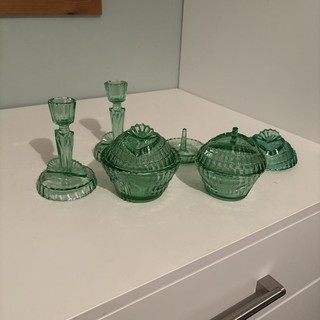 Green Vintage Dressing Table Set
