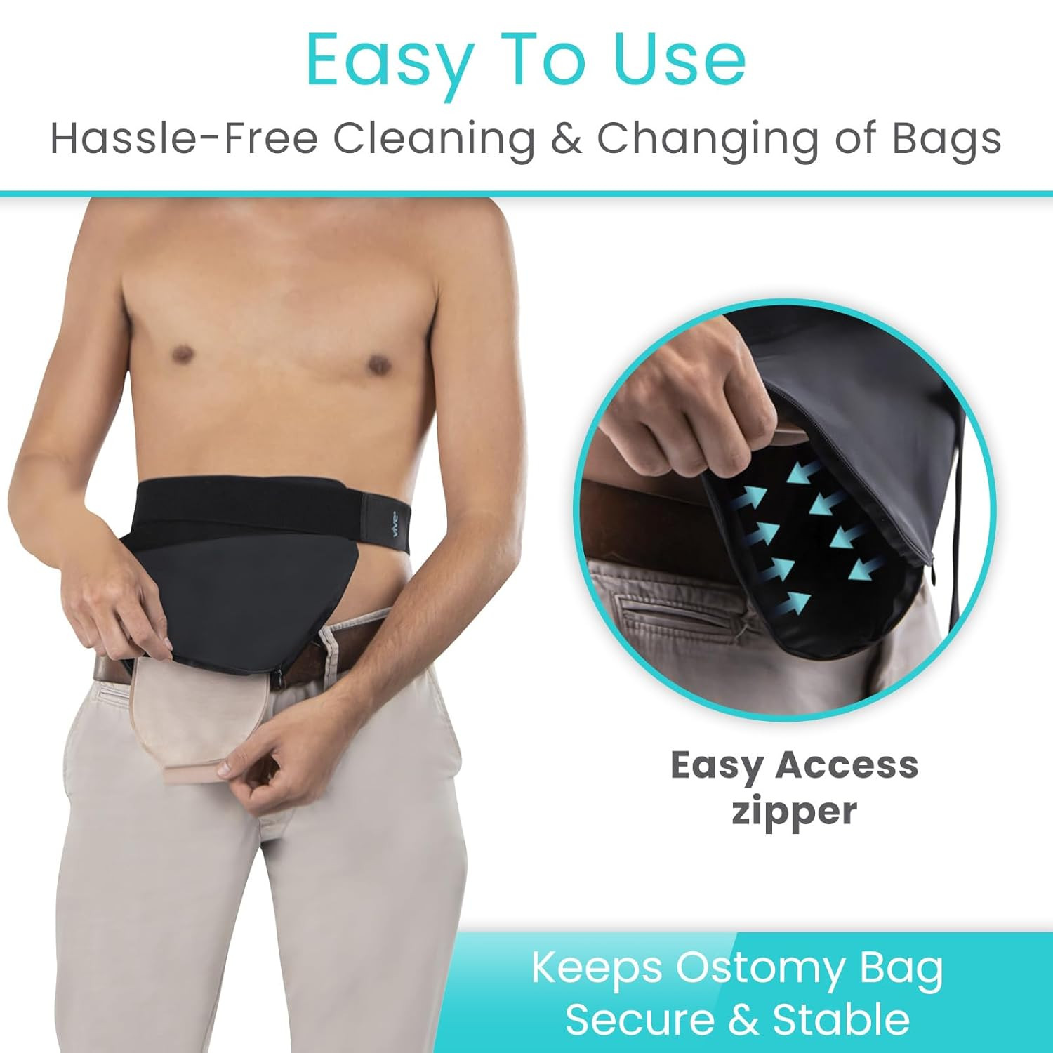Ostomy Belt for Men & Women - Adjustable Belt for Colostomy, Ileostomy, Urostomy