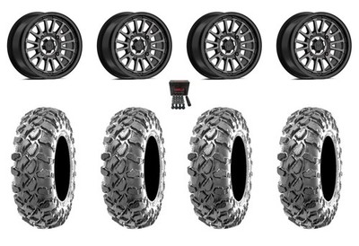 Valor V14 14'' Wheels Dark Tint 27'' Workzone Tires Kawasaki Mule Pro FXT  KRX