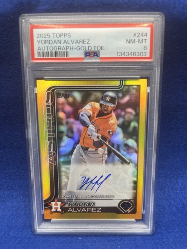 2025 Topps Gold Foil Yordan Alvarez Autograph /50 Astros Auto  PSA 8