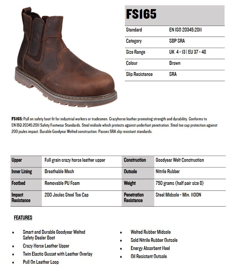 Amblers Millport Size 7 Brown Waterproof Non Safety Work Boots - Screwfix
