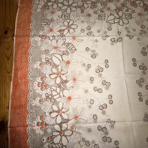 Vintage Retro Multicoloured Floral Sheet Table Cover As Is Stained - Picture 17 of 23