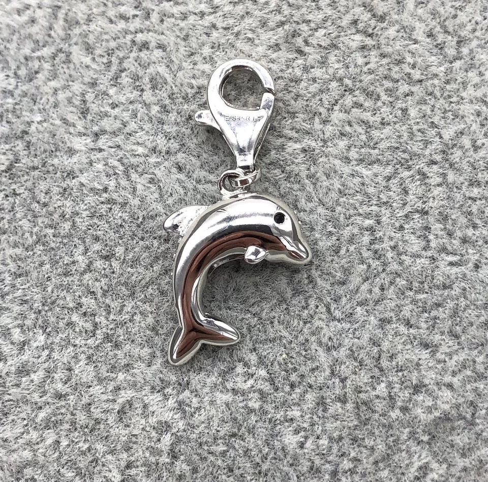 Esprit 925/- Silber Delfin Charm mit Karabiner, Zirkonia Steinen, Neuwertig. - Bild 2 von 2