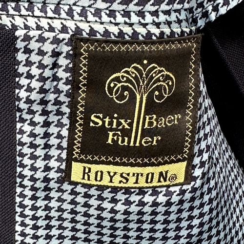Stix Baer & Fuller Royston Mens Vintage Blazer Sport Coat 44 Long Blue USA Made - Picture 9 of 18
