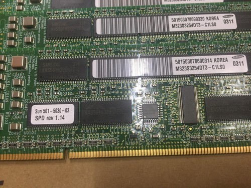 SUN 501-5030, 2GB (4x512MB) Memory Kit , SamSung M323S3254DT3-C1LS0, Test-PASS - Picture 2 of 2