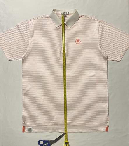 Peter Millar White & Pink Striped Men's Golf Polo Shirt Size M 100% Cotton - Picture 13 of 16