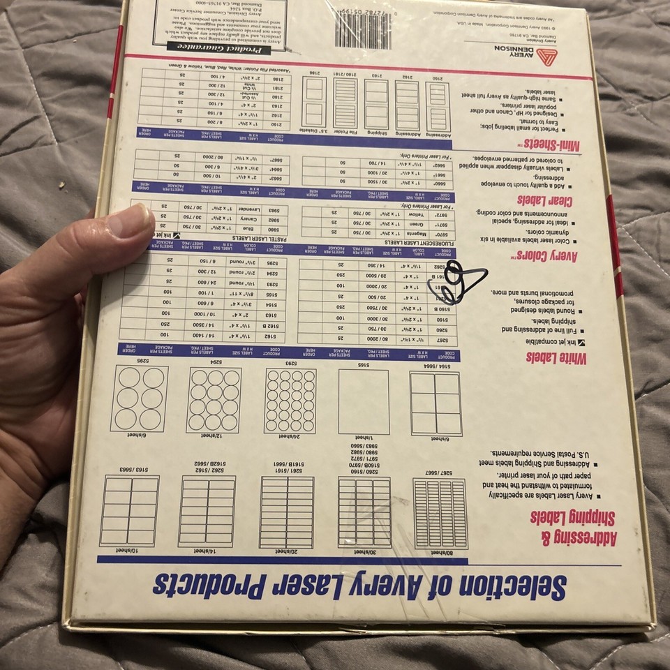 Avery 5199 Laser VideoTape Labels White 300 Face Spine Labels Missing 1