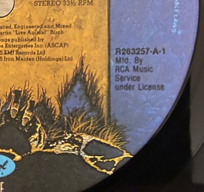 IRON MAIDEN Live After Death 1985 US RCA Record Club ORG Double LP