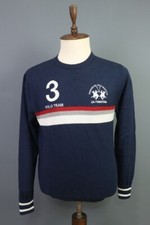 La Martina Buenos Aires Blue Wool Knit Crew Neck Sweater Size L