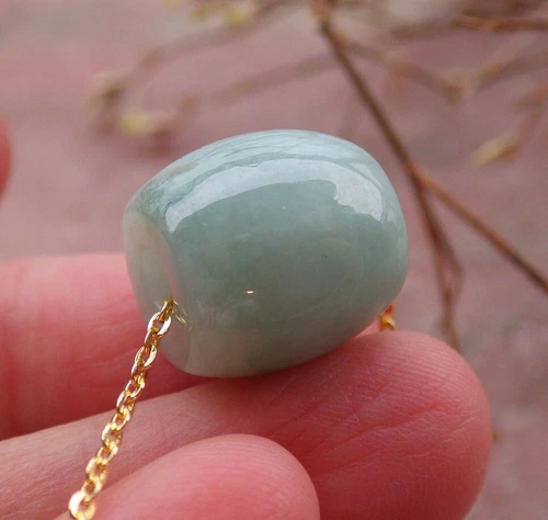 Certified Green Natural A JADE JADEITE PENDANT Circle Donut Bead - Picture 5 of 10