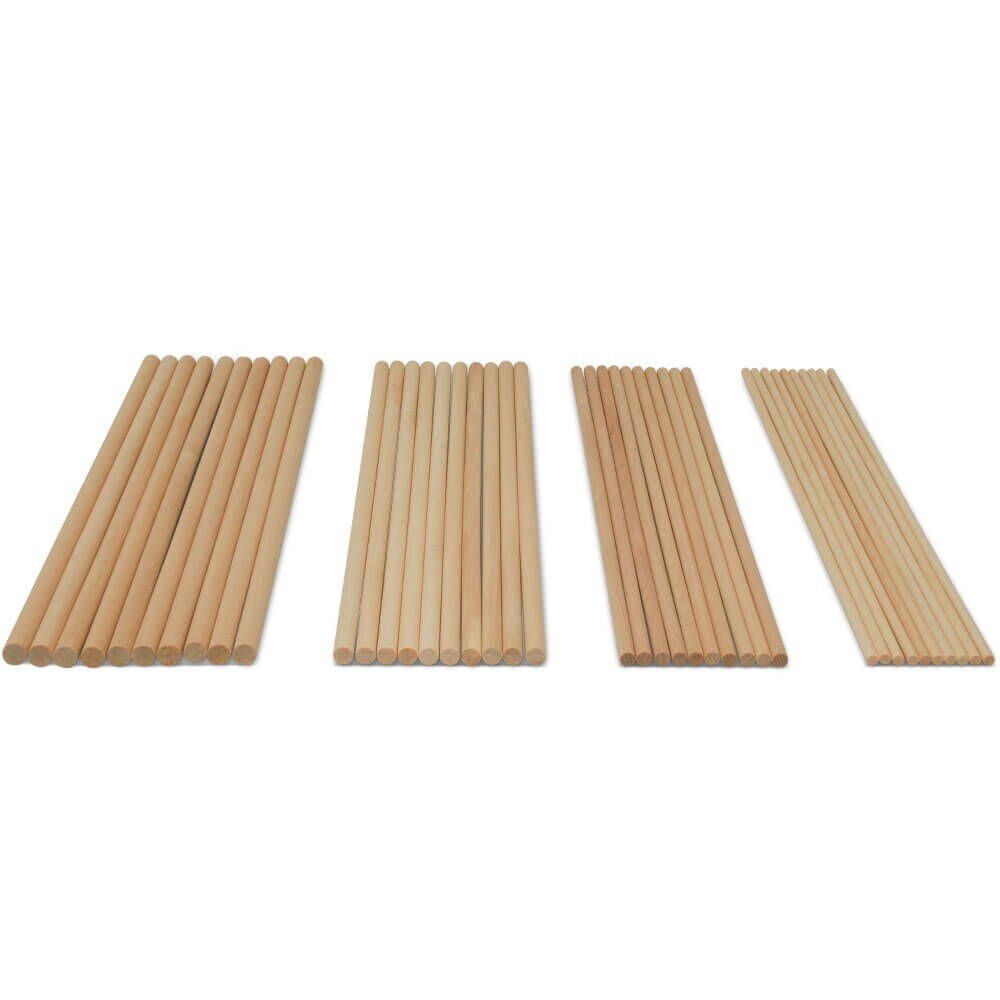 Wooden Dowel Rods 1 x 12 inch, Unfinished Sticks Crafts & DIY | Woodpeckers