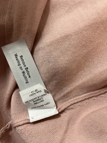 NWT J.Crew XS Lightweight Sweater Blush Pink Embroidered 3/4 Sleeve Merino Wool - Picture 6 of 6