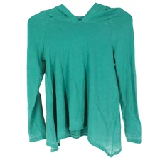 Free Society Long Sleeve Hooded Thin Sweater XS Green