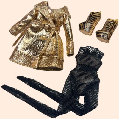 Lol Omg Doll Clothes Da Boss Bhad Gurl Outfit Shoes Lot Fishnet Glitter Jacket