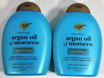 2 Bottles OGX Renewing Argan Oil Of Morocco Conditioner 13 fl oz