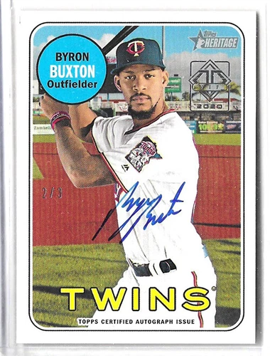 2018 Topps Heritage Byron Buxton Real One Auto Twins Transcendent VIP Party #2/3