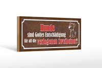 Holzschild Spruch 27X10 Cm Hunde Sind Gottes EntshäDigung Schild Wooden Sign