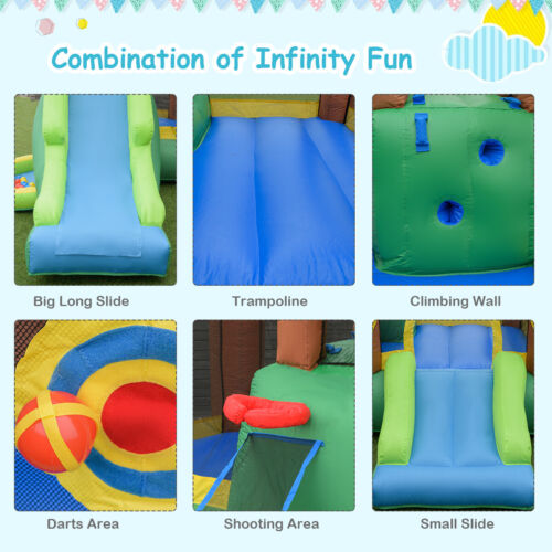 Inflatable Jungle Bounce House w/ Dual Slides Climbing Wall Jumping Area - Picture 8 of 10