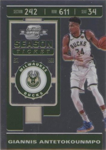 2021 Contenders Optic Giannis Antetokounmpo Silver Prizm SP
