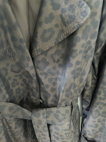 Dana Buchman Dark Animal Leopard Print Rain Jacket Coat XL Lightweight w/Tie NWT - Picture 4 of 11