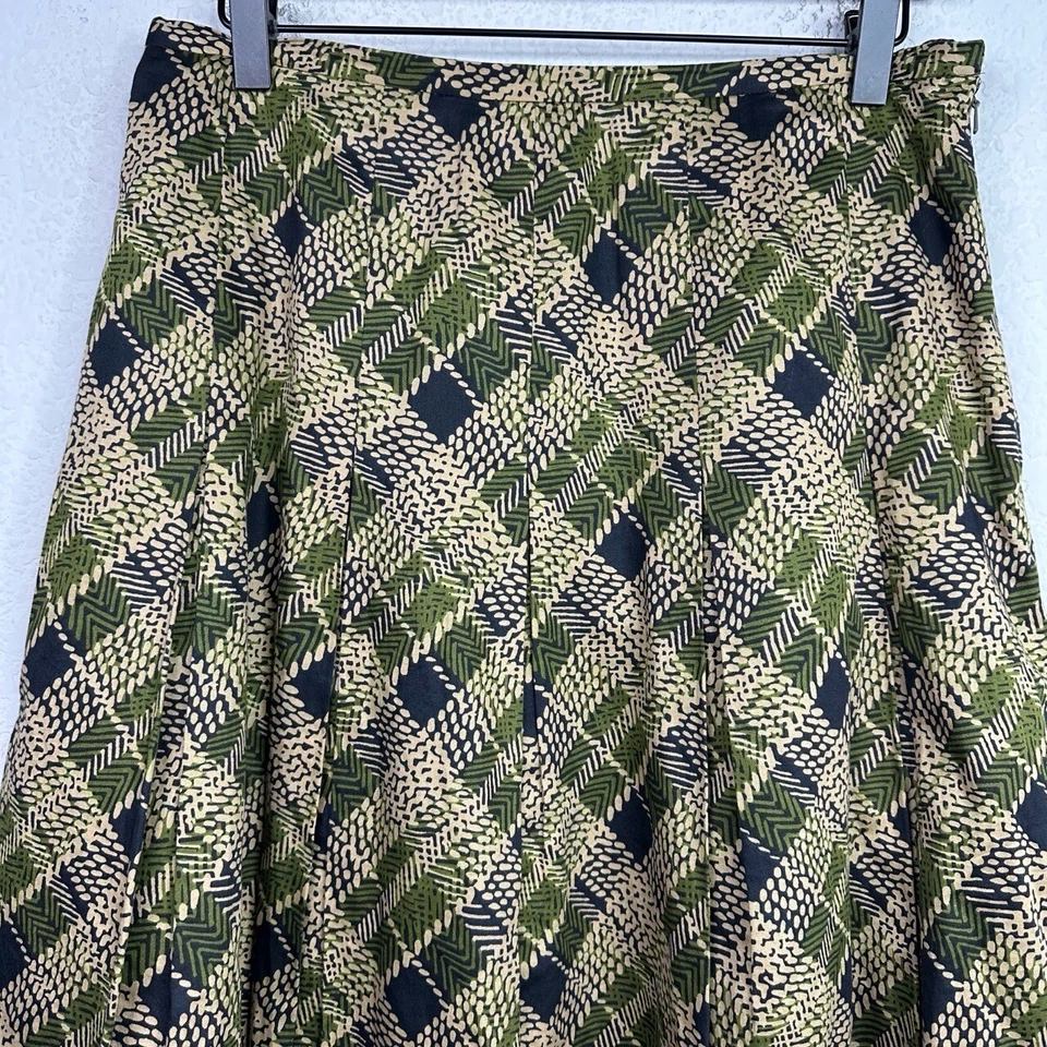 Harold's Skirt Womens Size 8 Green Plaid Geometric Pleated A-Line Preppy Boho - Image 3 of 4