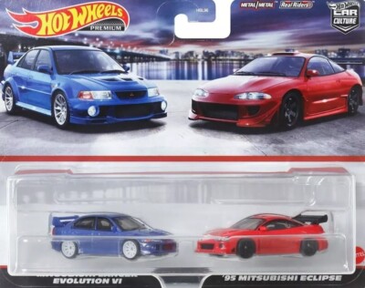 Hot Wheels Premium 2-Pack MITSUBISHI LANCER EVOLUTION VI + ECLIPSE 1995 by RACE