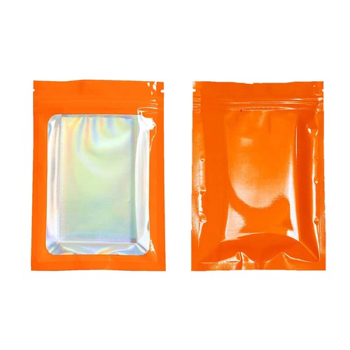 100 Bolsas Iridiscentes Color Brillante, Bolsas Holográficas con Cremallera de Lámina con Ventana Transparente - Imagen 12 de 15