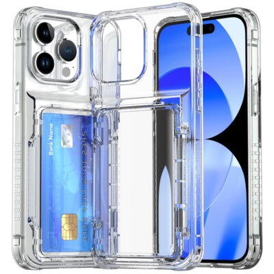 For iphone 12 Pro Max transparent multi-function flip card