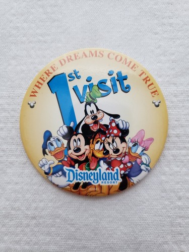 Disneyland Souvenir Button First Visit Pinback 3" Badge Pin Disney Exclusive Pin - 第 1/3 張圖片
