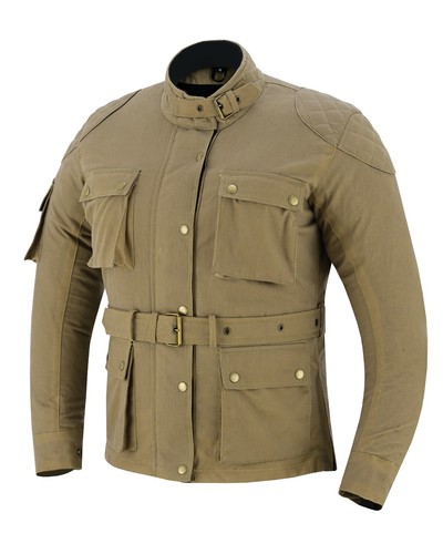 WARRIOR LADIES Classic Motorcycle Waxed Cotton CE Armour Breathable Biker Jacket - Picture 3 of 8
