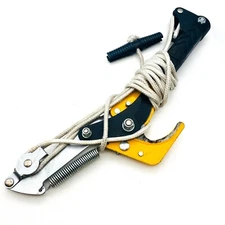 Pruner Head Pulley Equipment / Tool w/ Rope, ~15 in Length, Yellow & Black