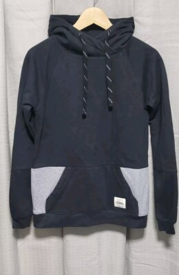 Planks Damen schwarz + grau Ski Snowboard Hoodie Pullover Spitze Small 19'' p2p