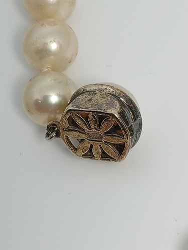 Collana di perle Majorica 8 mm 16" argento sterling chiusura oro METALLO TENUTA - Foto 10 di 13