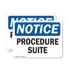 (2 Pack) Procedure Suite OSHA Notice Sign Decal Metal Plastic