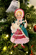 Gisela Graham Hanging Christmas Tree Decoration Little Bo Peep Bauble