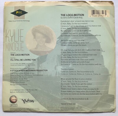 KYLIE MINOGUE-GEFFEN-27752-THE LOCOMOTION-ILL STILL BE LOVING YOU
