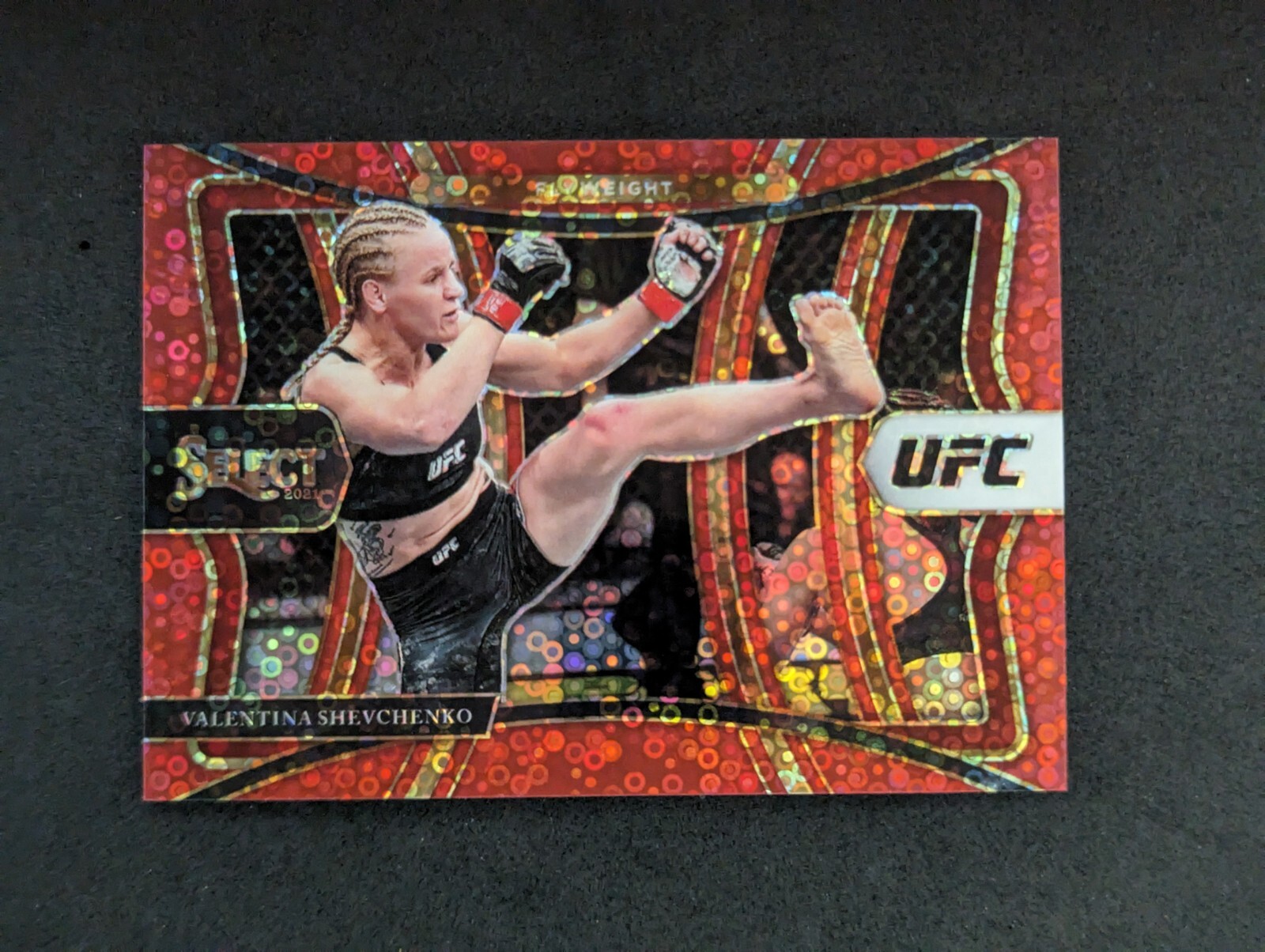 2021 Panini Select UFC Valentina Shevchenko Premier Red Disco Prizm #/199