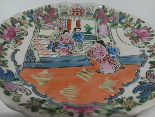 Vintage White Porcelain Octagon Ashtray No. 1023 Hand painted in Macau - Picture 22 of 24