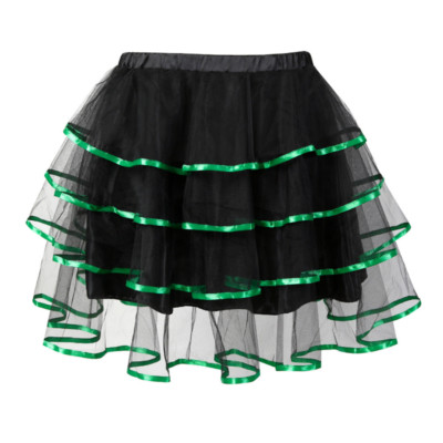 Damen Mesh Tüll Mini Rock Mehrlagig Rüschen Elastischer Bund Tutu Party