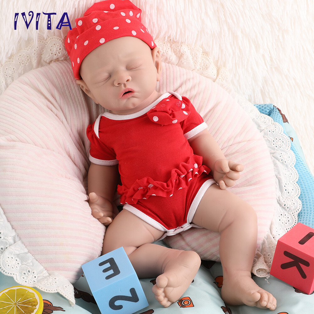 17"Realistic Sleeping Baby Girl Doll Newborn Silicone Real Touch Toddler Toy