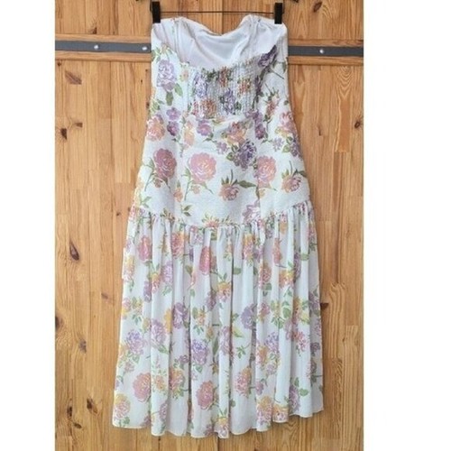 NEW FOR LOVE AND LEMONS CLEODORA STRAPLESS MIDI DRESS SIZE L - Picture 7 of 12