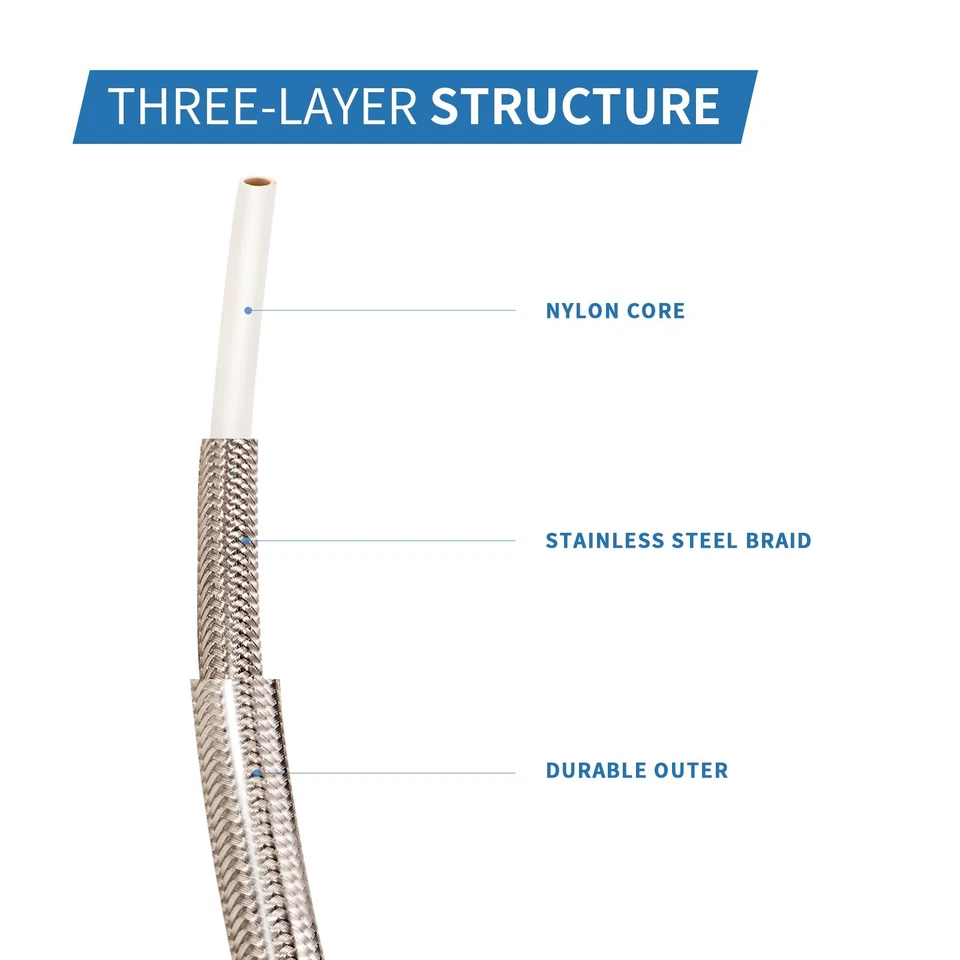 Linha de freio dianteiro 44" para Harley Dyna Low Rider Wide Super Glide 1996-2006 sem ABS - Imagem 4 de 4