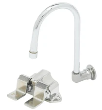 T&S Brass B-0502-537K Floor Mount Hands Free Double Pedal Valve w/ Goose Neck