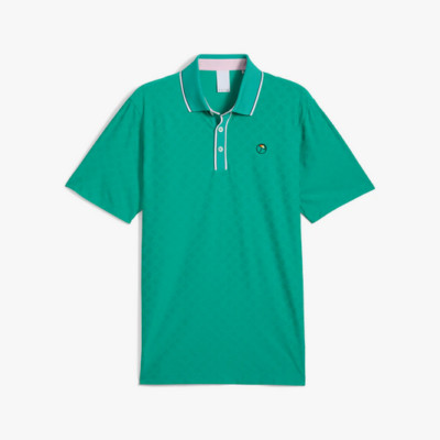 New Puma Arnold Palmer Tipped Jacquard Golf Polo  Sparkling Green #630179