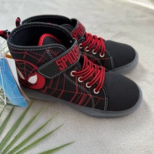 Spiderman Light Up Sneakers Kids Children LED Flashing Trainers size 1